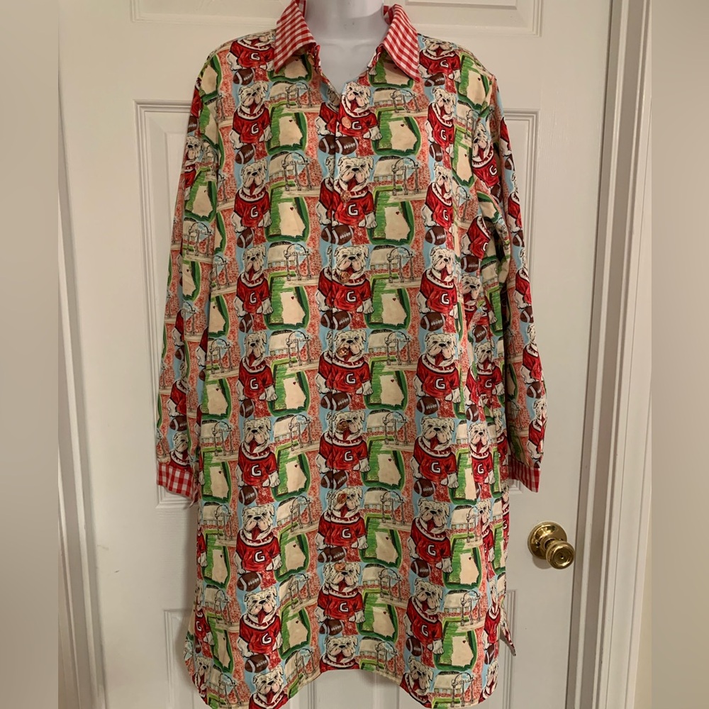 Mandi Paris Designs Georgia Game Day Shirt Dress